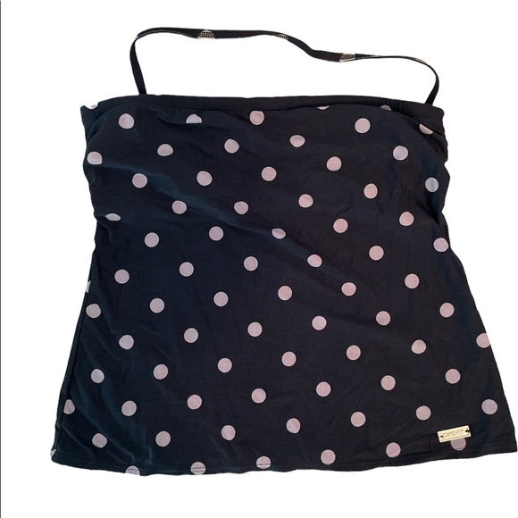 DKNY Swim Bathing Suit Top only Black with Gray Polka dots Loose Fit Small - Picture 6 of 15